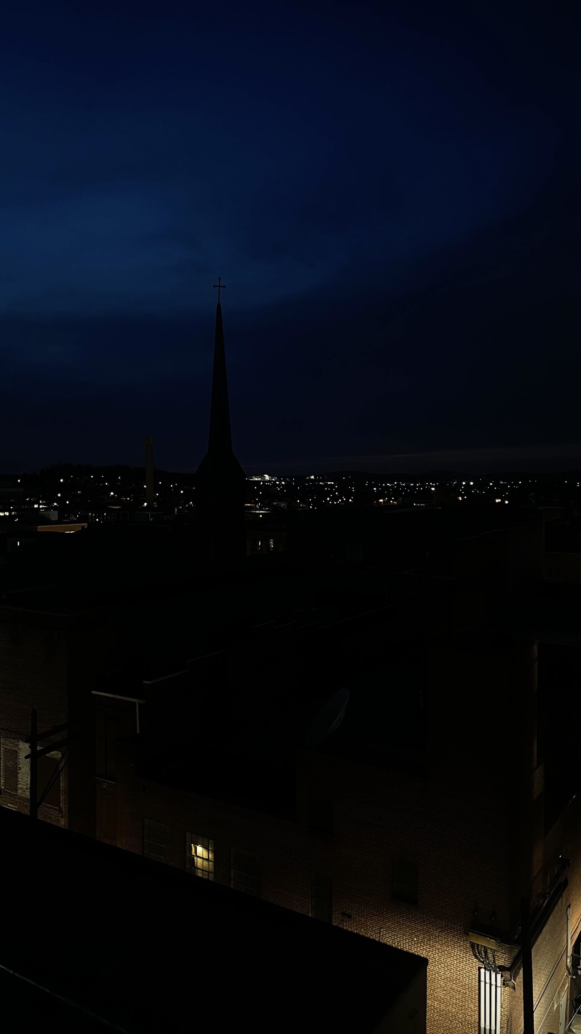  City rooftop at night